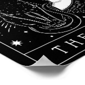 Tarot Card Crescent Moon und Cat Graphic Poster (Ecke)