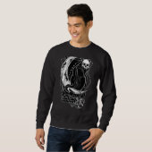 Tarot Card Crescent Moon und Cat Graphic Sweatshirt (Vorne ganz)