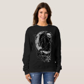 Tarot Card Crescent Moon und Cat Graphic Sweatshirt (Vorne ganz)