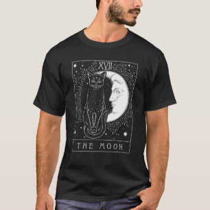 Tarot Card Crescent Moon und Cat Graphic T-Shirt