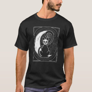 Tarot-Card Crescent Moon und Cat Occult Grafik T-Shirt
