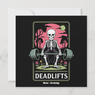 Tarot Card Deadlifts Funny Skeletout Workout Desig Einladung