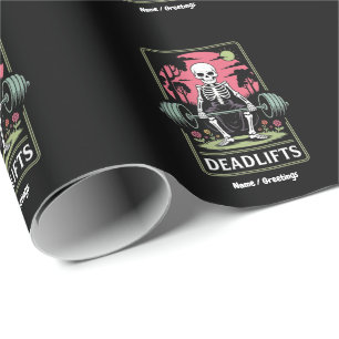 Tarot Card Deadlifts Funny Skeletout Workout Desig Geschenkpapier