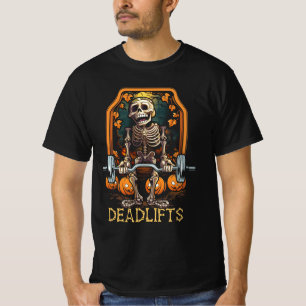 Tarot Card Deadlifts Gym Workout Occult Skeleton H T-Shirt