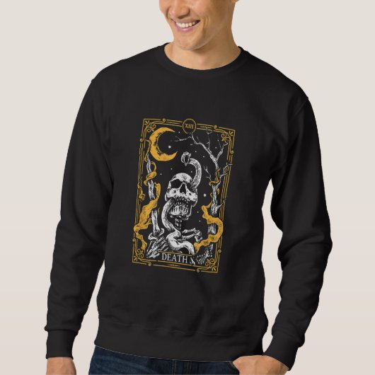 Tarot Card Death XIII Tarot Card Scary Tree Skull Sweatshirt (Vorderseite)