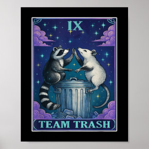 Tarot Card Deck Team Trash Raccoon Tarot Karten lö Poster