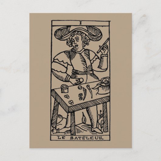 Tarot Card: Der Juggler Postkarte (Vorderseite)