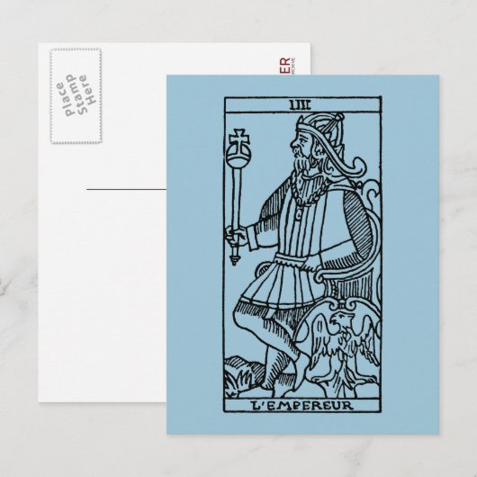 Tarot Card: Der Kaiser Postkarte (Vorne/Hinten)