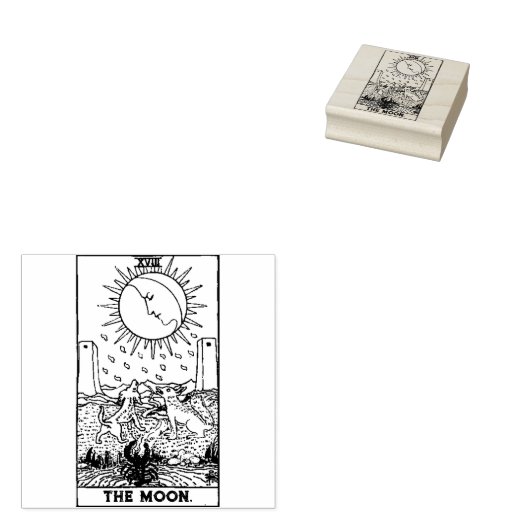 Tarot Card: Der Mond: Personalisierter Text Gummistempel (Stempel)