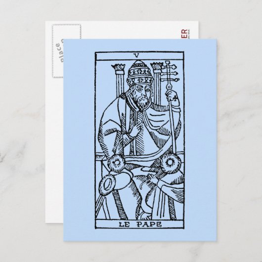 Tarot Card: Der Papst Postkarte (Vorne/Hinten)