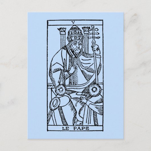 Tarot Card: Der Papst Postkarte (Vorderseite)
