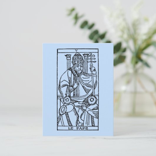 Tarot Card: Der Papst Postkarte (Stehend Vorderseite)