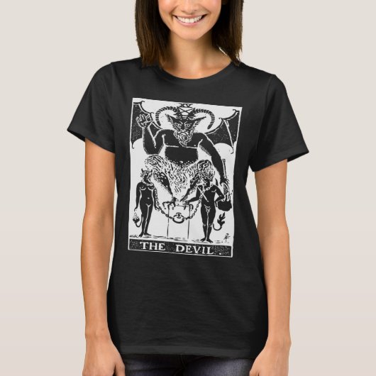 Tarot Card Der Teufel der Teufel okkultisiert T-Shirt (Vorderseite)