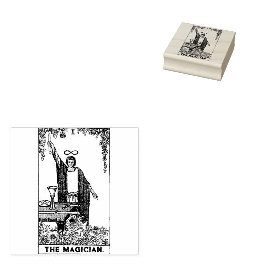 Tarot Card: Der Zauberer: Personalisierter Text Gummistempel (Stempel)