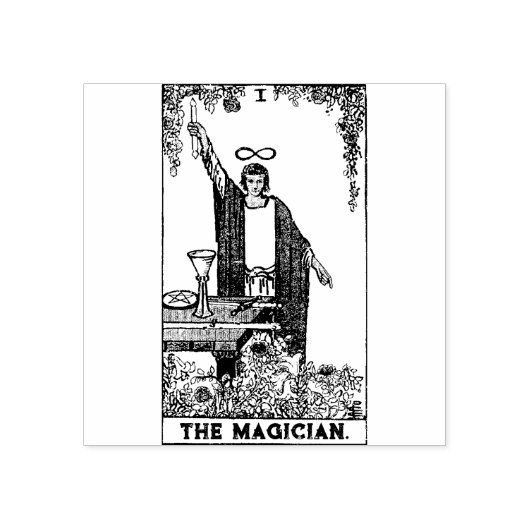 Tarot Card: Der Zauberer: Personalisierter Text Gummistempel (Prägung)
