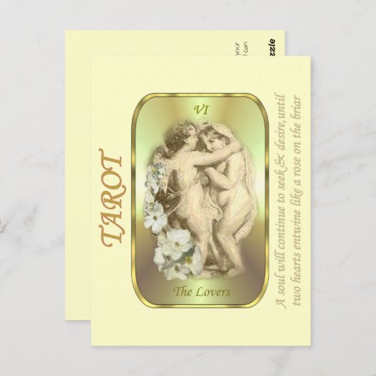 Tarot Card - Die Geliebten Postkarte (Vorne/Hinten)
