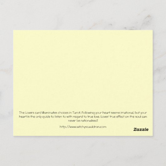 Tarot Card - Die Geliebten Postkarte (Rückseite)