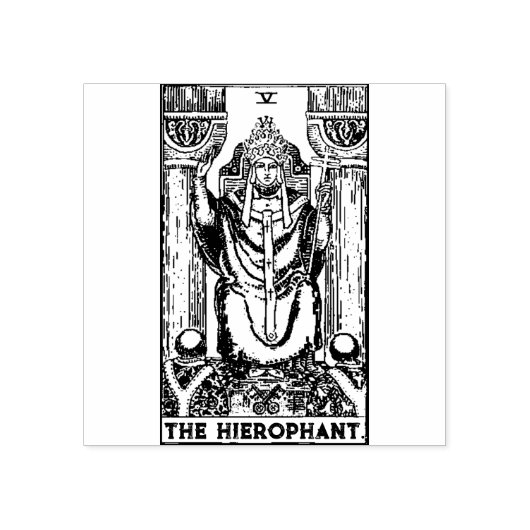 Tarot Card: Die Hierophonie: Personalisierter Text Gummistempel (Prägung)