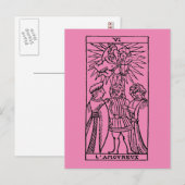 Tarot Card: Die Liebhaber Postkarte (Vorne/Hinten)