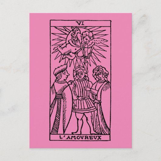 Tarot Card: Die Liebhaber Postkarte (Vorderseite)