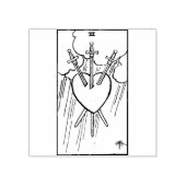 Tarot Card: Drei Schwerter: 3 Schwerter Gummistempel (Prägung)