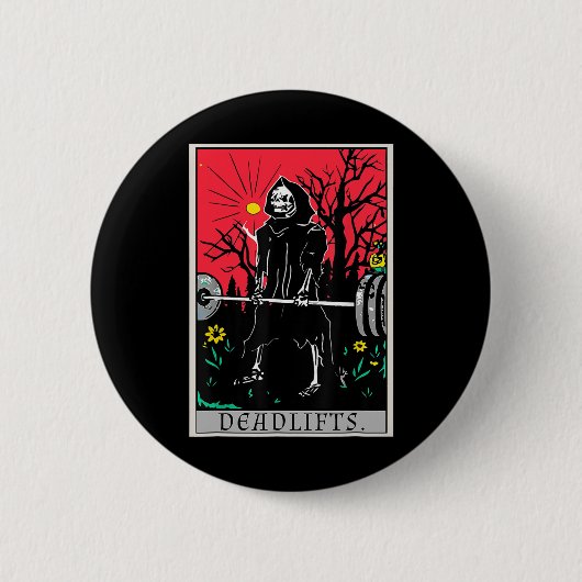 Tarot Card Funny Gym Deadlifts Workout Deadlift - Button (Vorderseite)