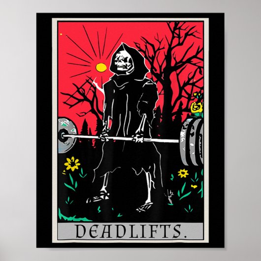 Tarot Card Funny Gym Deadlifts Workout Deadlift - Poster (Vorne)