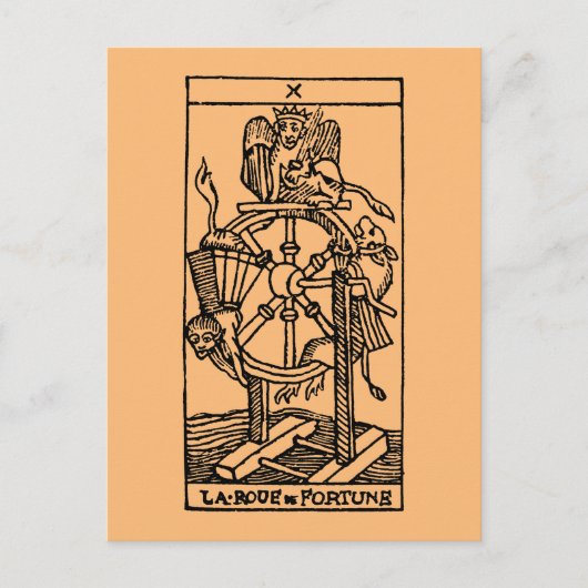 Tarot Card: Glücksspiel Postkarte (Vorderseite)