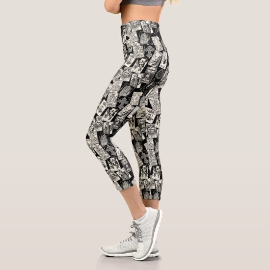 Tarot Card Gothic Witchcraft Goth Fortune Teller Capri Leggings (Links)