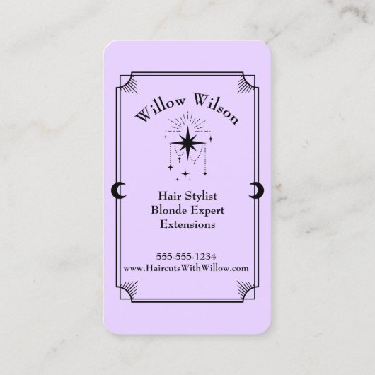 Tarot Card Hair Stylist Celestial Business Card Visitenkarte (Rückseite)
