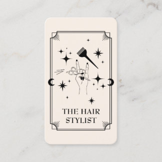 Tarot Card Hair Stylist Celestial Business Card Visitenkarte