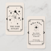 Tarot Card Hair Stylist Celestial Business Card Visitenkarte (Vorne/Hinten)