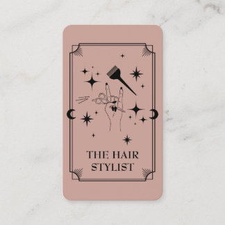 Tarot Card Hair Stylist Celestial Business Card Visitenkarte