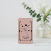 Tarot Card Hair Stylist Celestial Business Card Visitenkarte (Stehend Vorderseite)