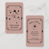 Tarot Card Hair Stylist Celestial Business Card Visitenkarte (Vorne/Hinten)