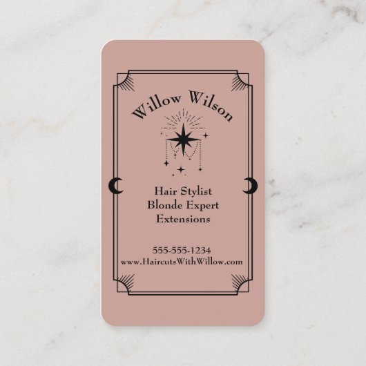 Tarot Card Hair Stylist Celestial Business Card Visitenkarte (Rückseite)