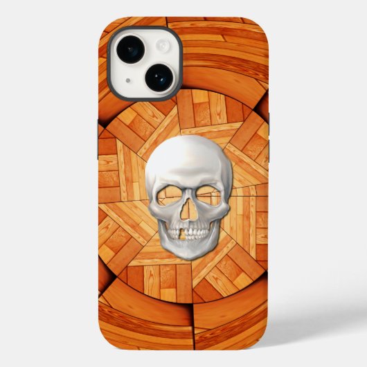 Tarot Card Holz mit 3D Skull Inlay Case-Mate iPhone Hülle (Rückseite)