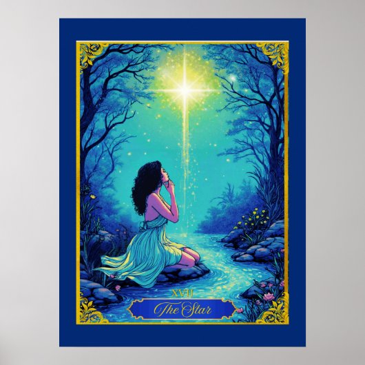 Tarot Card Illustration, Der Star Poster (Vorne)