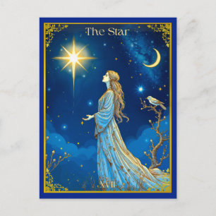 Tarot Card Illustration, Der Star Postkarte