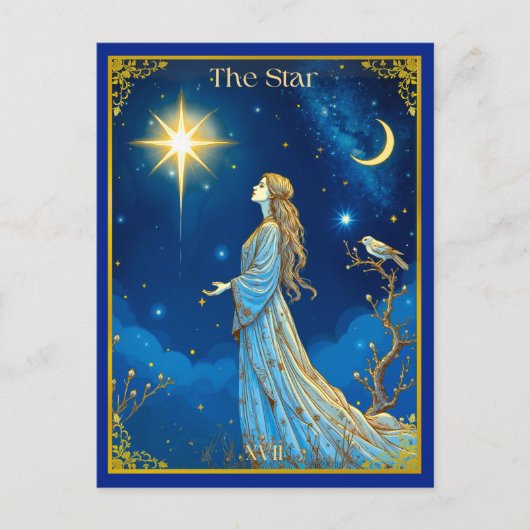 Tarot Card Illustration, Der Star Postkarte (Vorderseite)