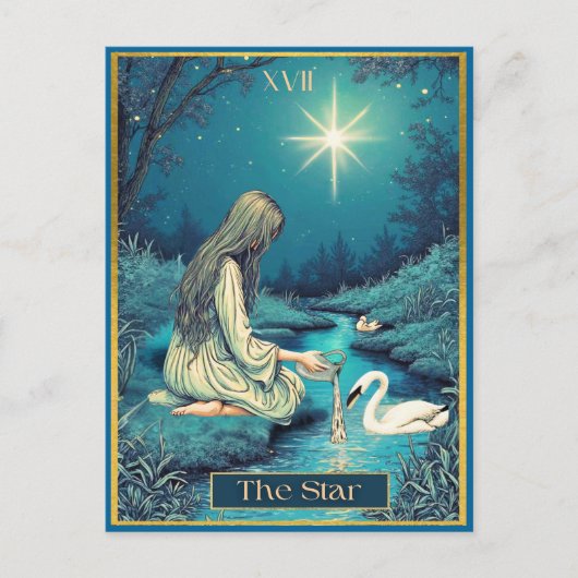 Tarot Card Illustration, Der Star Postkarte (Vorderseite)