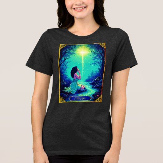 Tarot Card Illustration, Der Star Tri-Blend Shirt (Vorderseite)