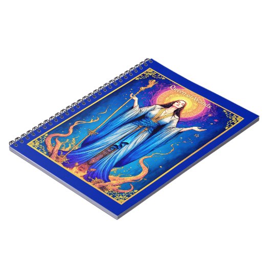 Tarot Card Illustration, Queen of Wands Notizblock (Linke Seite)