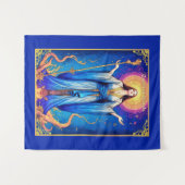 Tarot Card Illustration, Queen of Wands Wandteppich (Vorderseite (Horizontal))