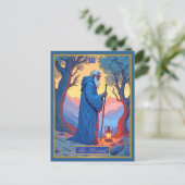 Tarot Card Illustration, The Hermit Postkarte (Stehend Vorderseite)
