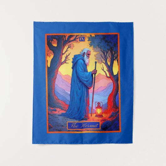 Tarot Card Illustration, The Hermit Wandteppich (Vorderseite)
