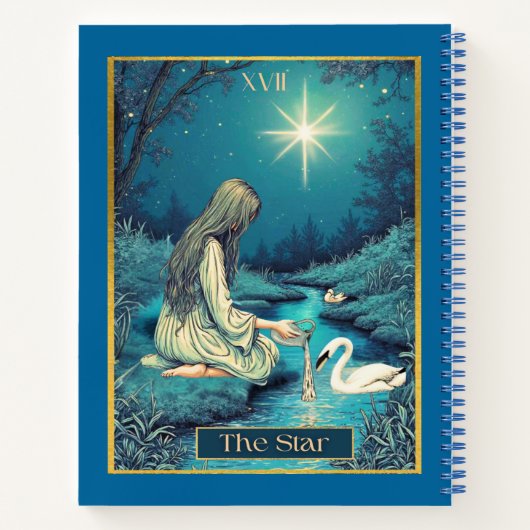 Tarot Card Illustration, The Star Journal Notizblock (Rückseite)