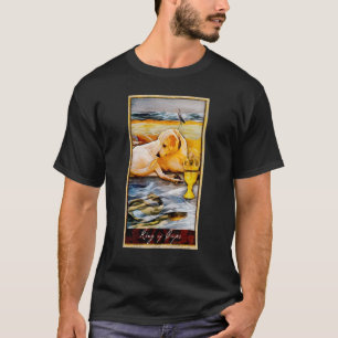 Tarot Card King of Cups und Hund Kosmischer grafis T-Shirt