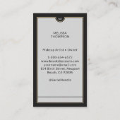 Tarot Card Makeule Friseur Monogram Gold Black Visitenkarte (Rückseite)