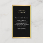 Tarot Card Makeup Friseur Ästhetik Schwarz Visitenkarte (Rückseite)